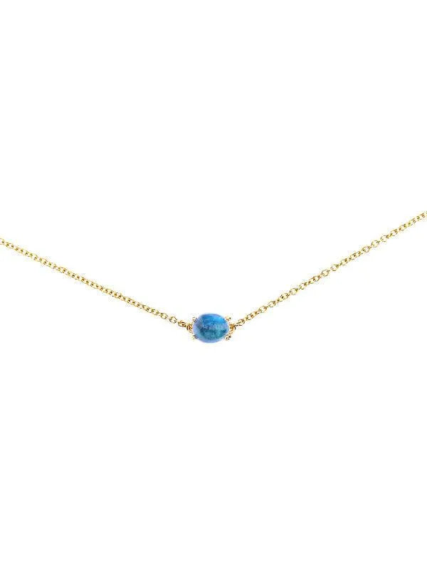 "Azure" goud, londense blauwe topaas en aquamarijn choker