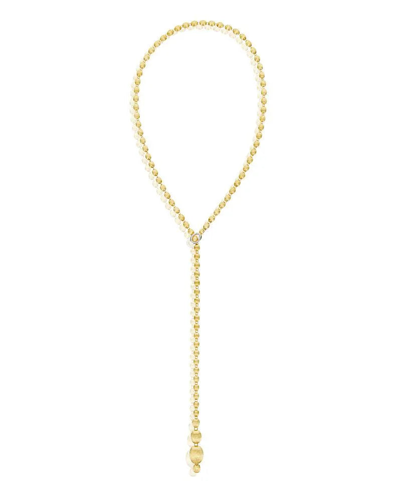 "Ivy" handgegraveerde gouden boules en diamanten converteerbare statement ketting (kort)