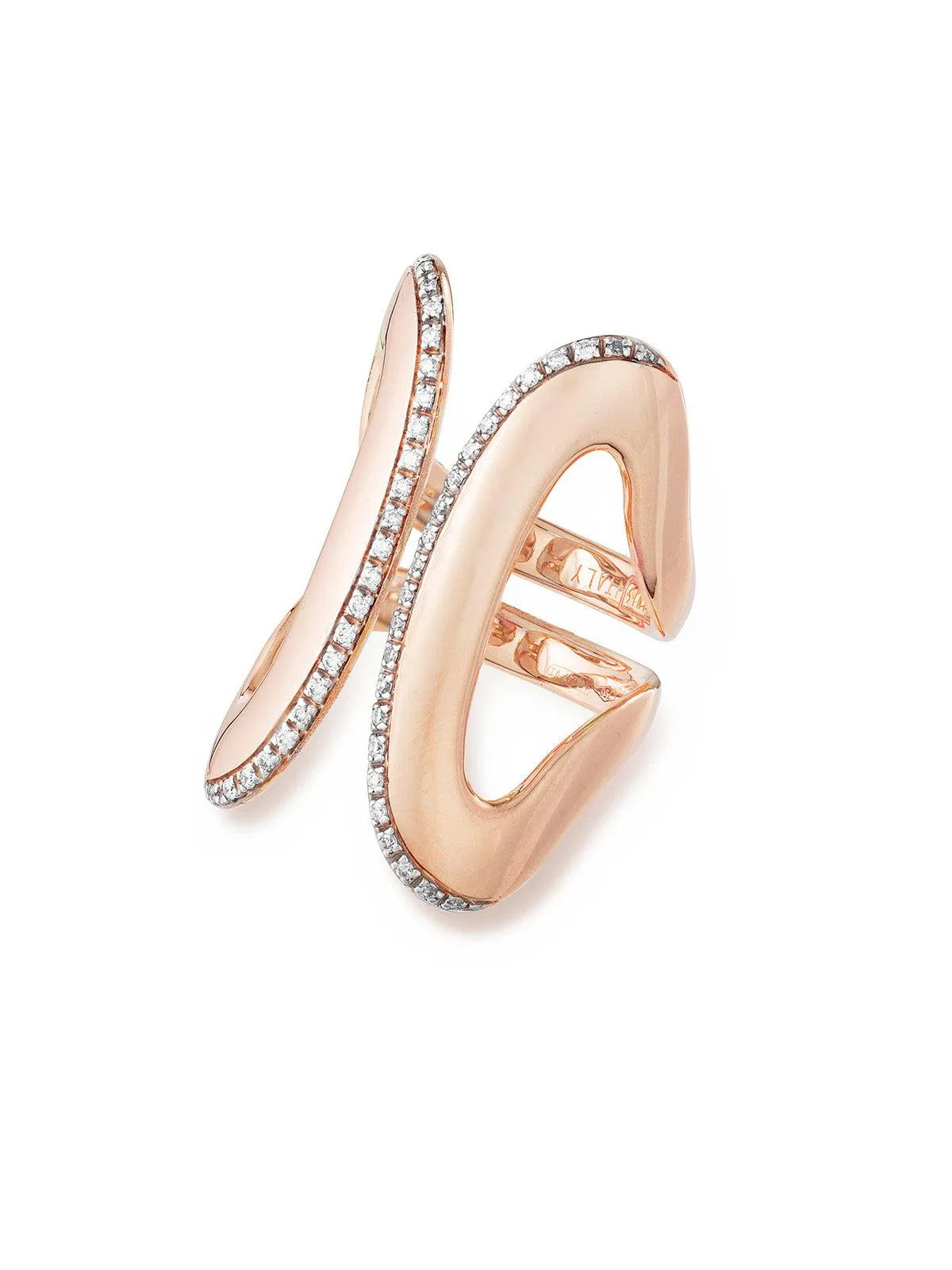 Libera icon' statement-ring van roségoud en diamanten