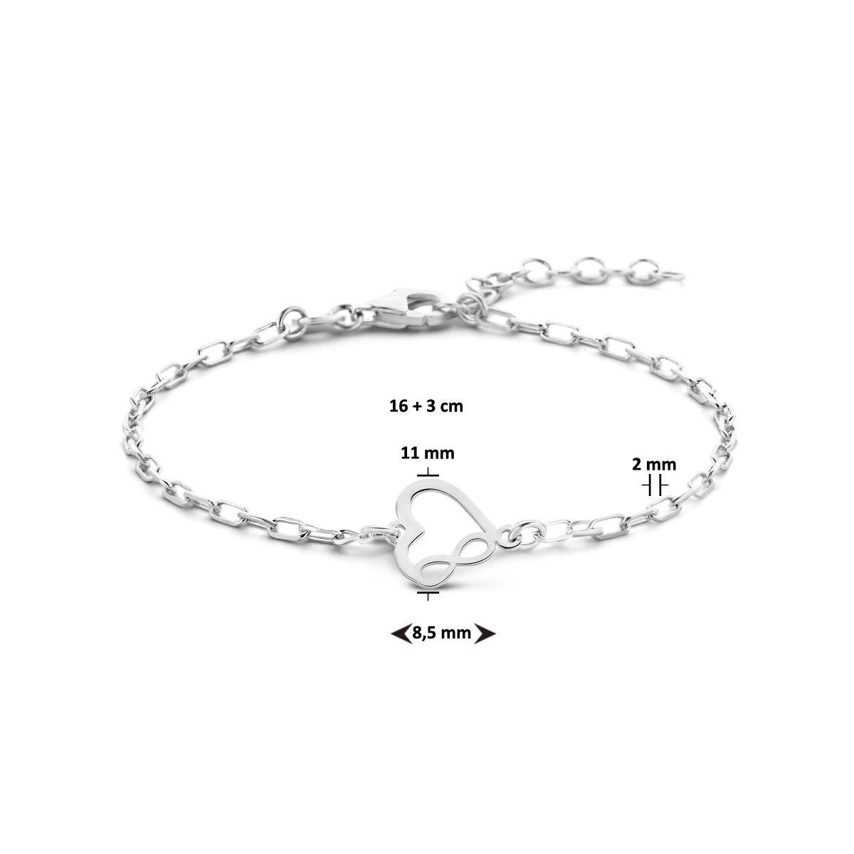 Armband hart en infinity 16 + 3 cm - 13.36396