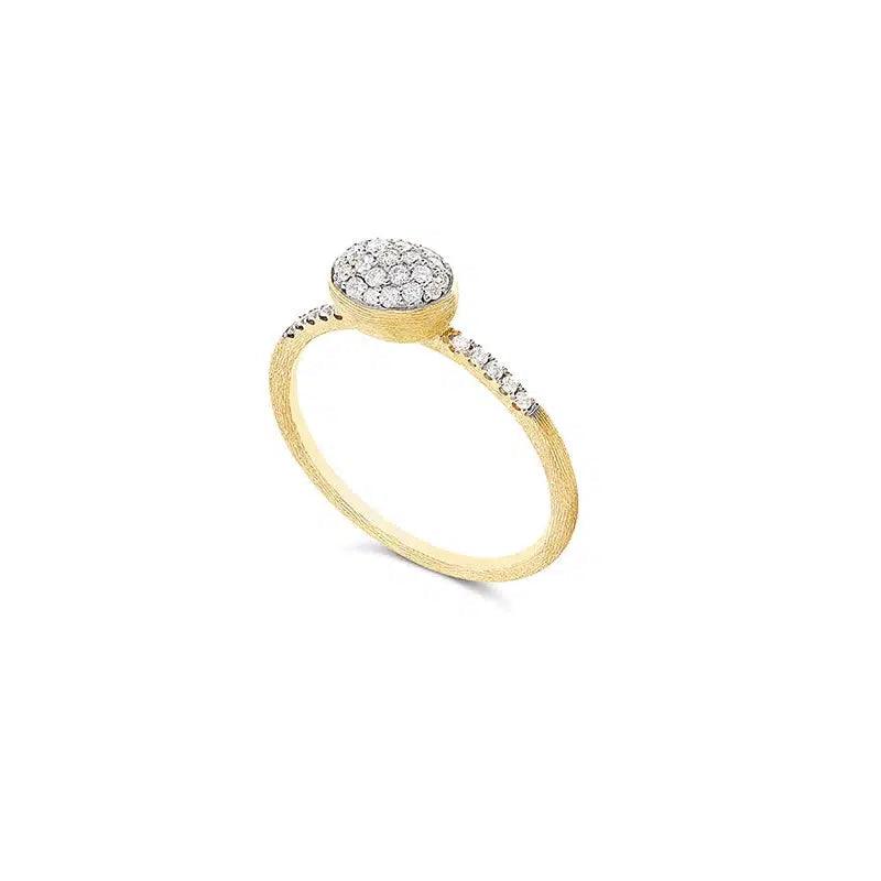 DANCING "ÉLITE" DIAMONDS AND GOLD ENGAGEMENT RING (MEDIUM)