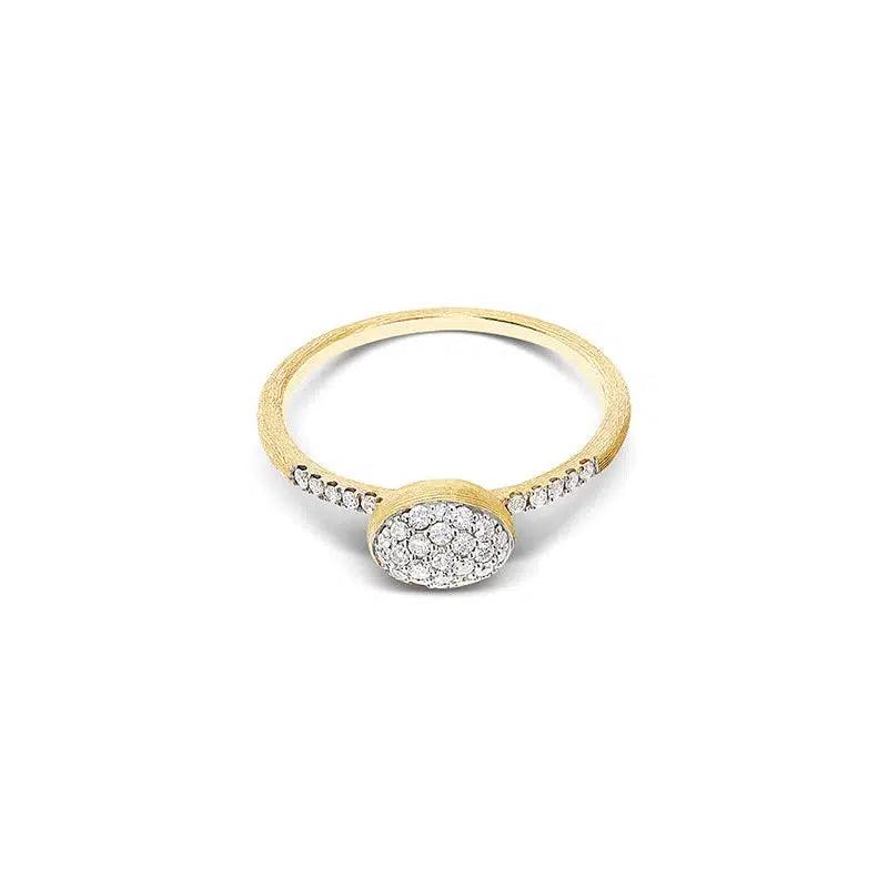 DANCING "ÉLITE" DIAMONDS AND GOLD ENGAGEMENT RING (MEDIUM)