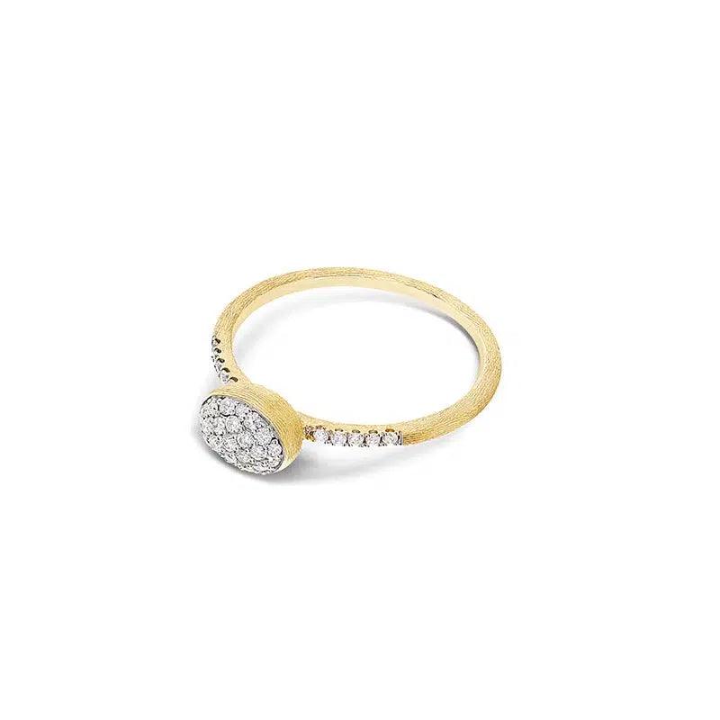 DANCING "ÉLITE" DIAMONDS AND GOLD ENGAGEMENT RING (MEDIUM)