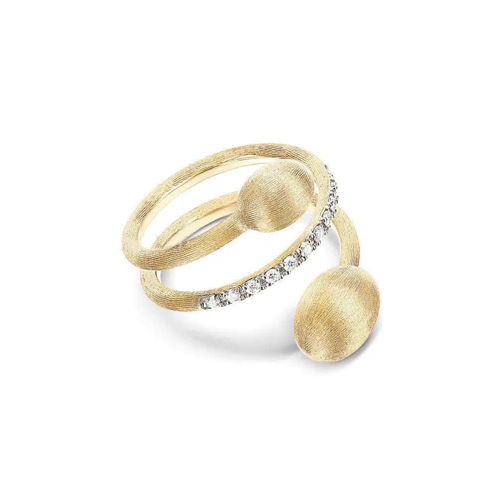 DANCING "ÉLITE" GOLD AND DIAMONDS SPIRAL RING