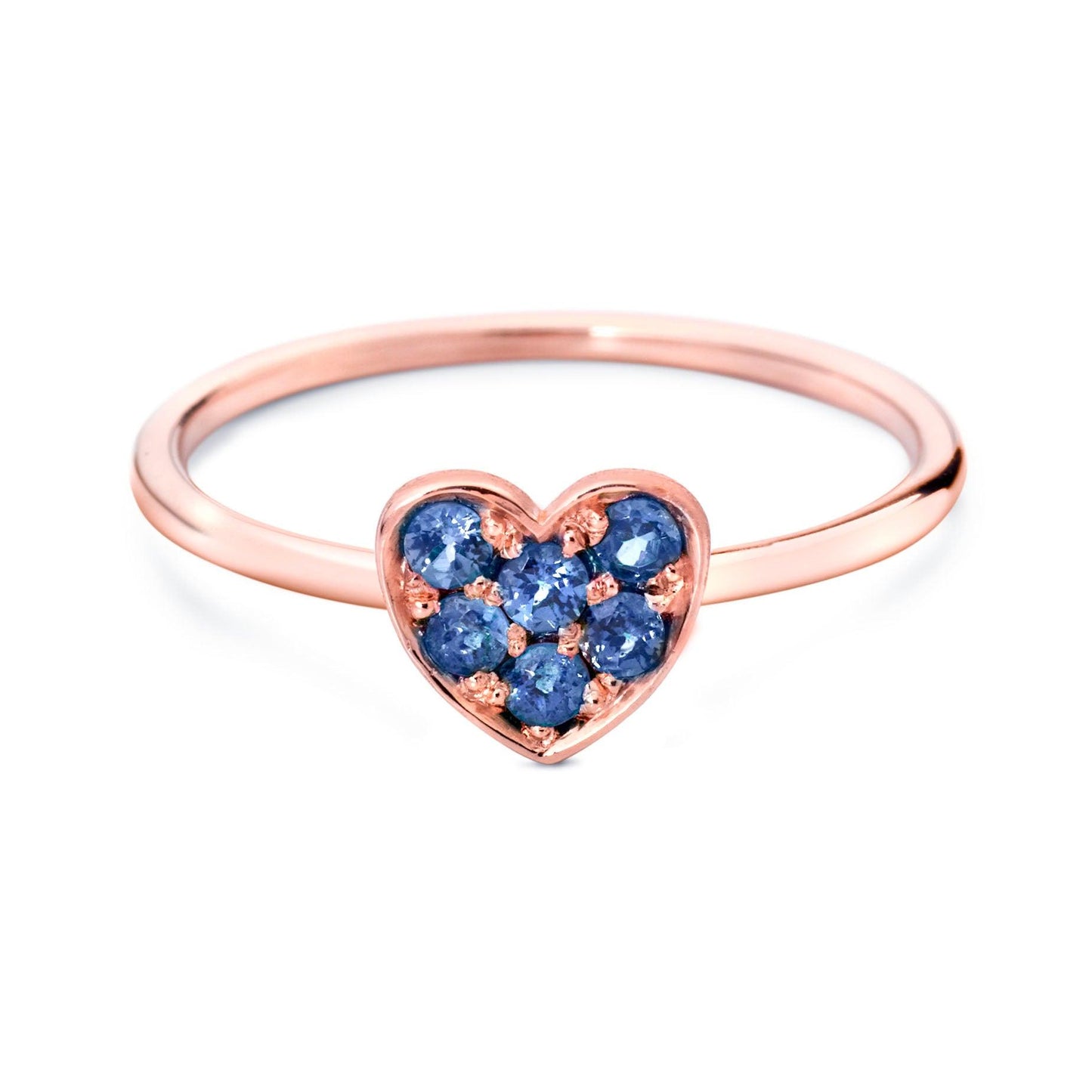 RING HEART PAVÉ 'FOREVER' WITH SAPPHIRE