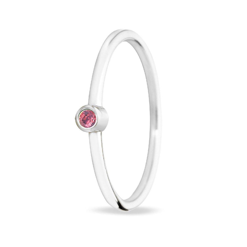 RING 'BUTTON' MET ROZE TOERMALIJN