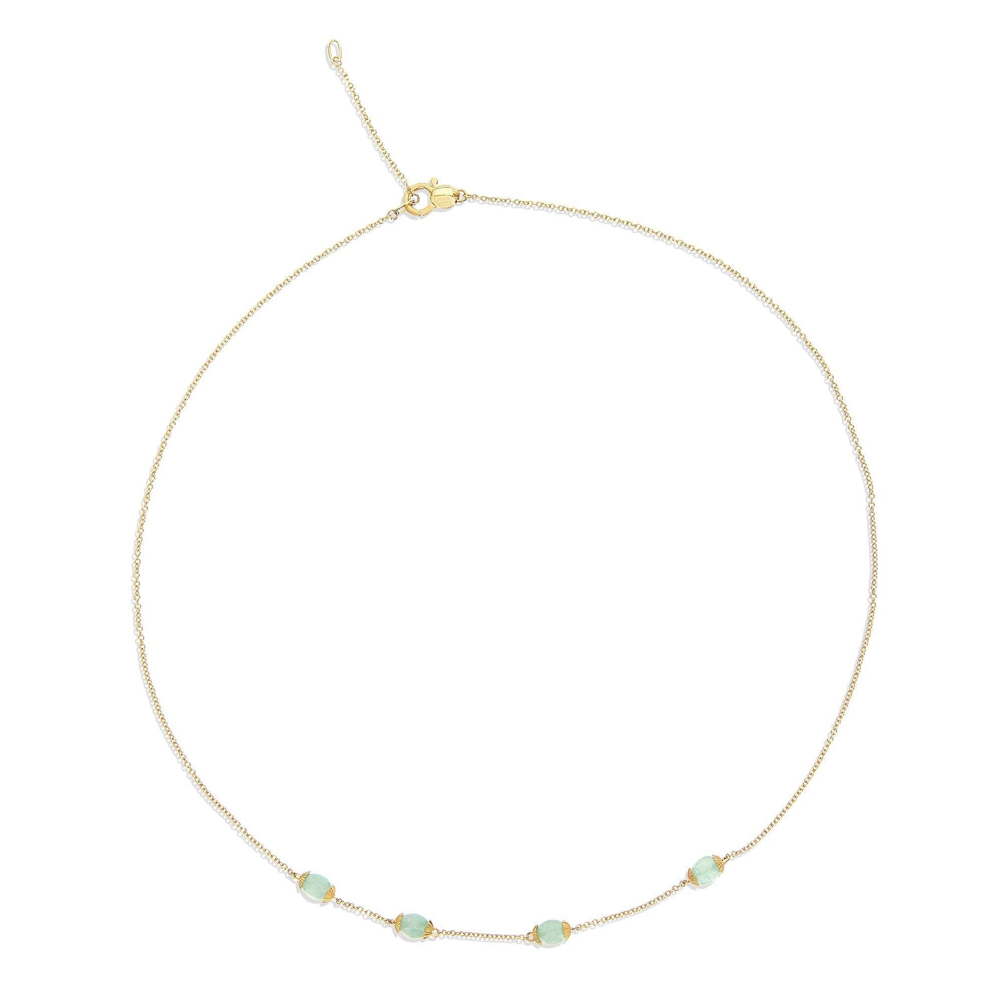 AMAZONIA "AMULETS" GOLD AND GREEN AVENTURINE NECKLACE