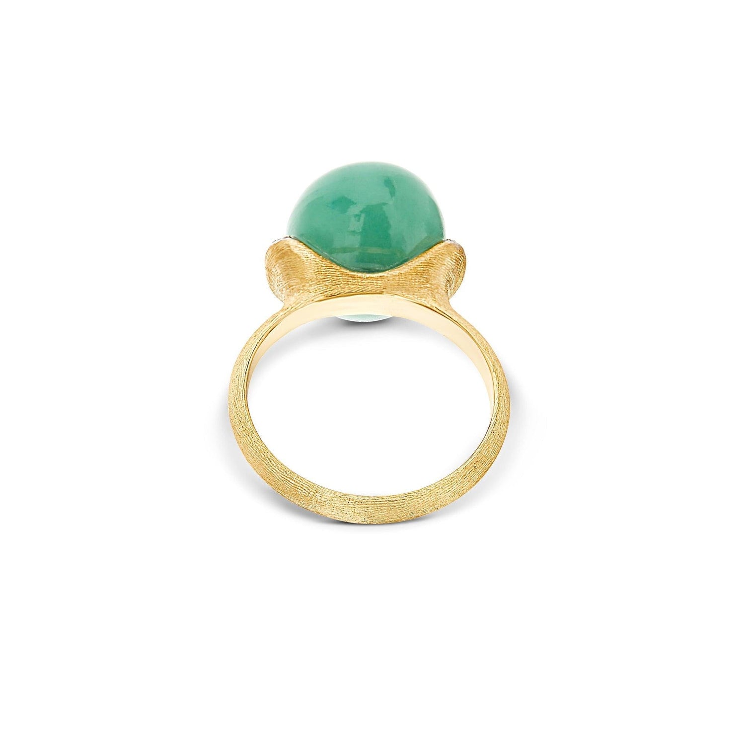 AMAZONIA "AMULETS" GOLD, DIAMONDS AND GREEN AVENTURINE RING (LARGE)