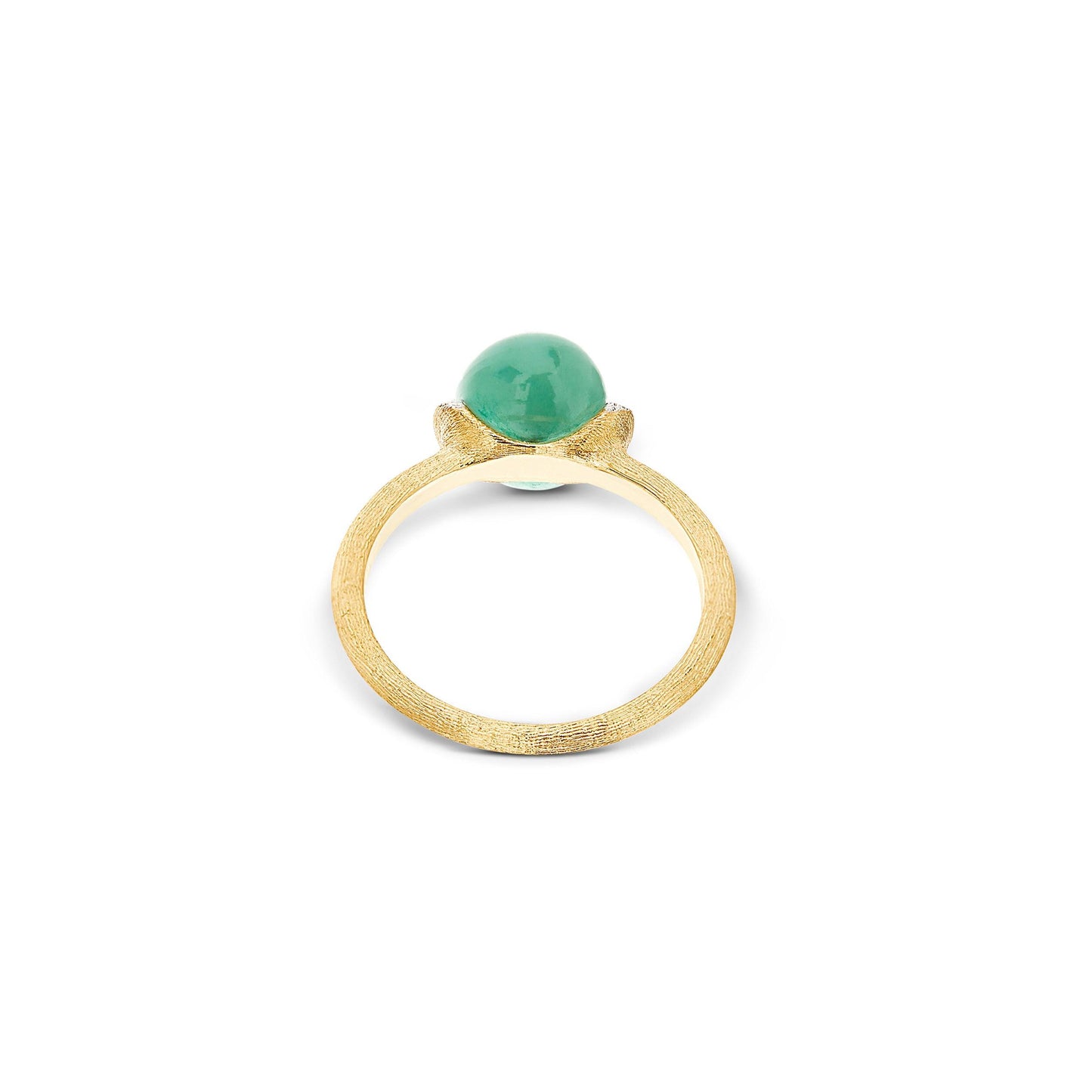 AMAZONIA "AMULETS" GOLD, DIAMONDS AND GREEN AVENTURINE RING (SMALL)