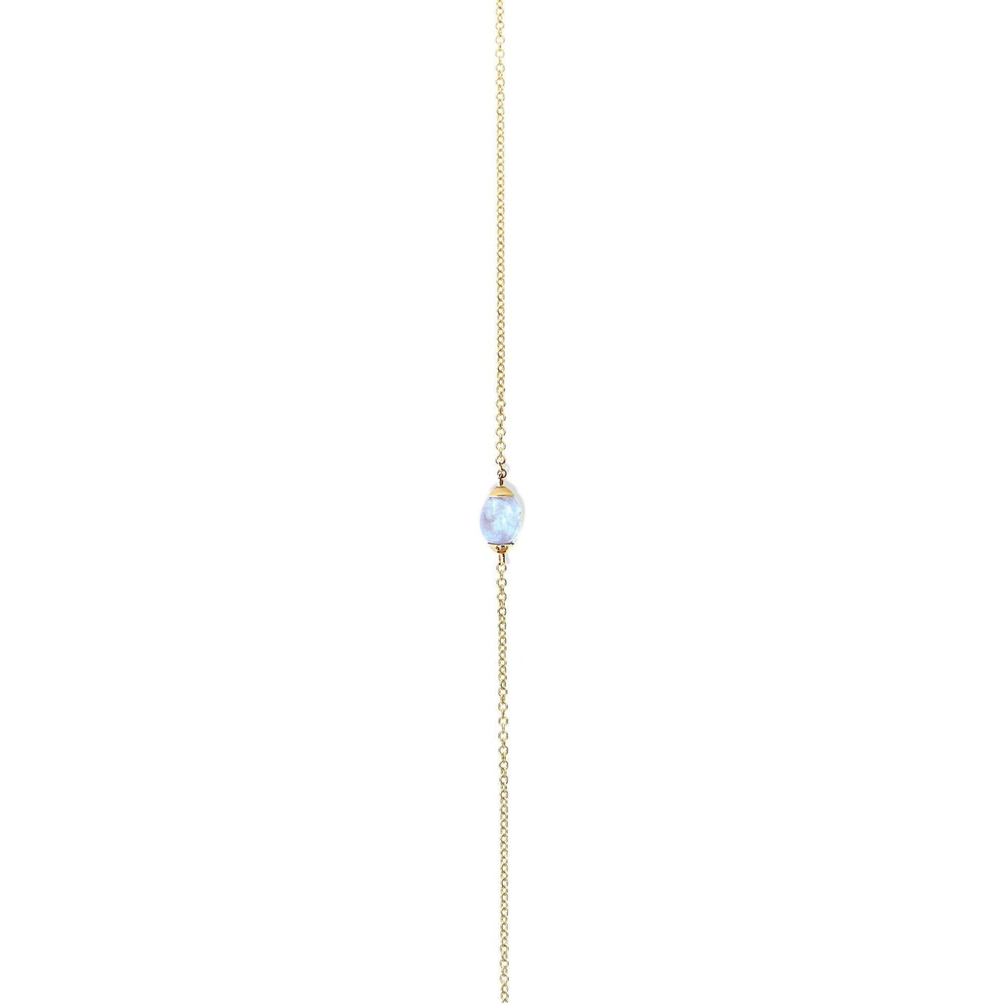 AZURE "AMULETS" GOLD MILKY AQUAMARINE NECKLACE (LARGE)