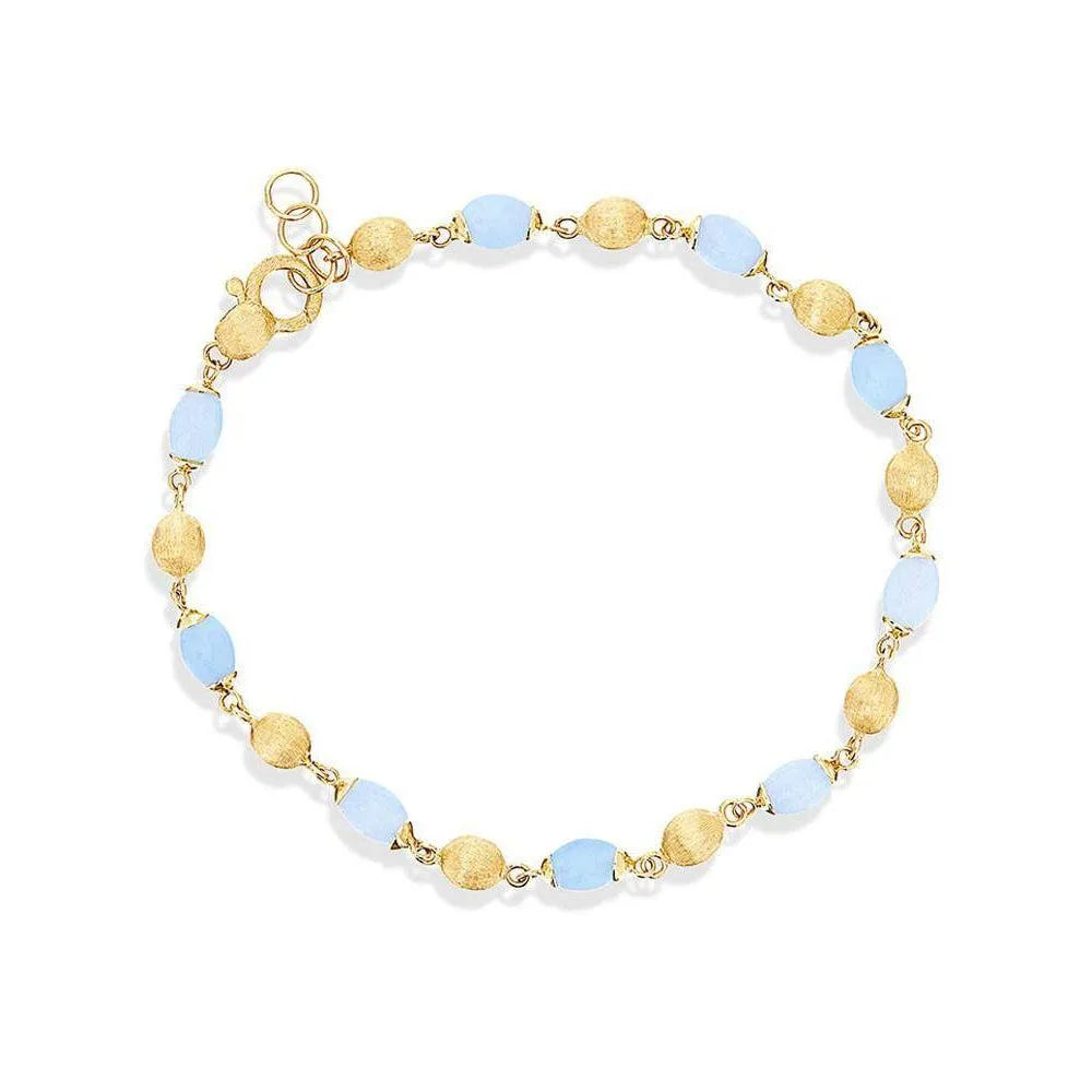 "AZURE" GOLD AND AQUAMARINE CASUAL BRACELET