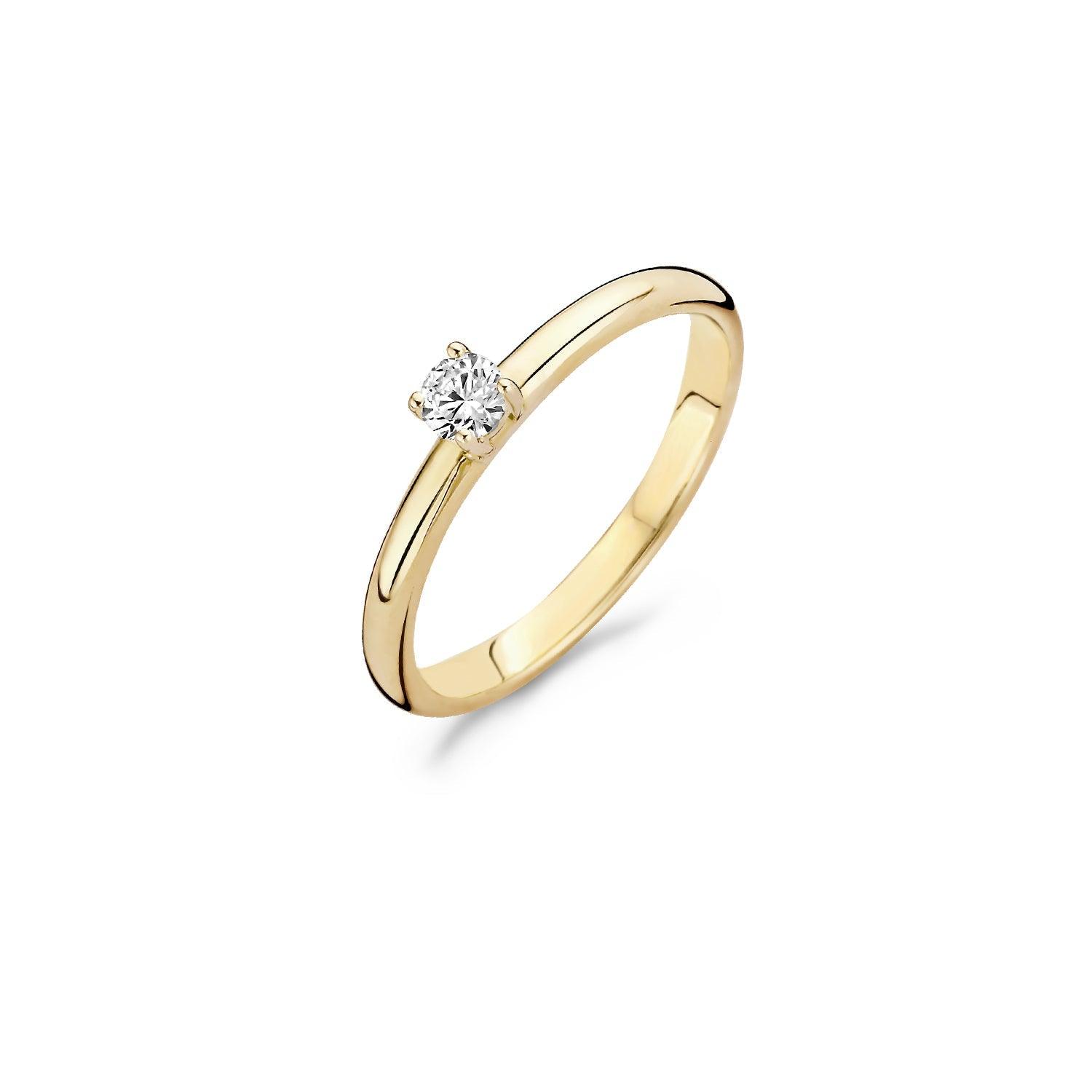 BLUSH RING MET ZIRKONIA 1112YZI - 14 K GEELGOUD