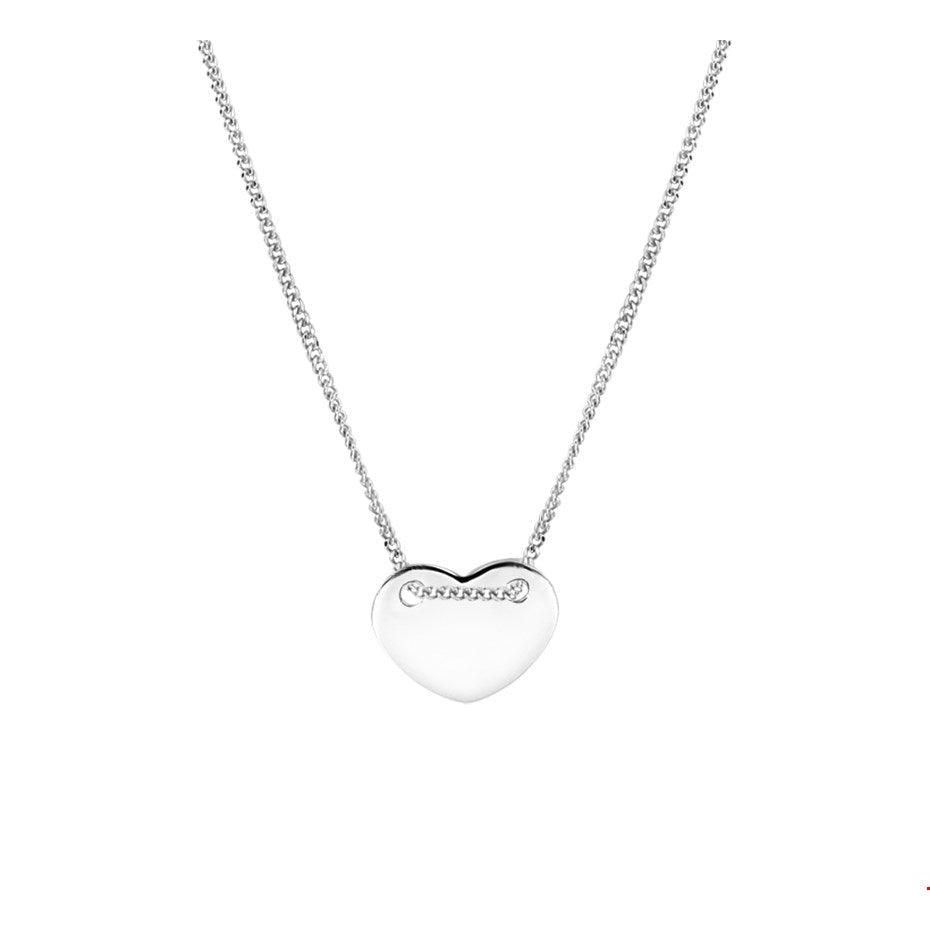 COLLIER HART 1,0 MM 40 + 5 CM ZILVER GERHODINEERD - 13.24638