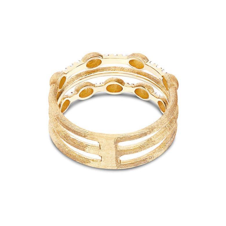 DANCING "ÉLITE" GOLD AND DIAMONDS TRIPLE-BAND RING