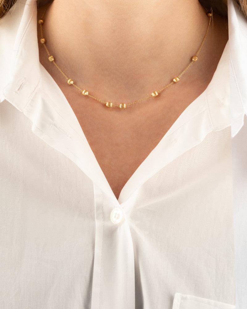 DANCING ÉLITE "SOFFIO" GOLD BOULES COLLAR NECKLACE