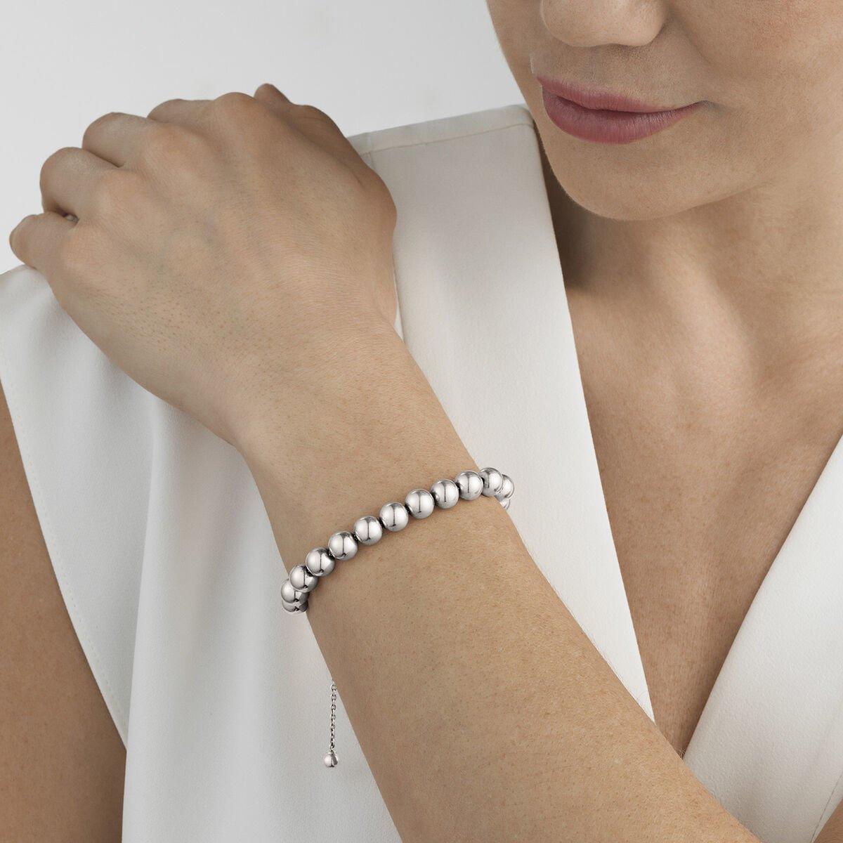 GRAPE Trekkoord Armband - Geoxideerd sterling zilver