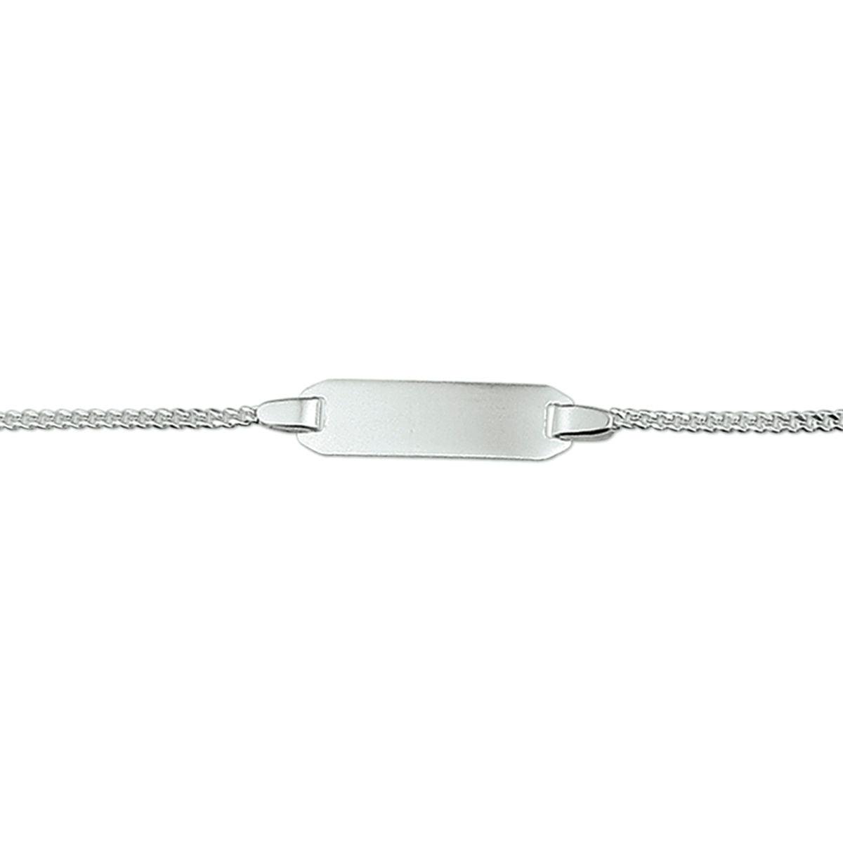 GRAVEERARMBAND GOURMET PLAAT 5 MM 9 - 11 CM ZILVER GERHODINEERD - 13.27734