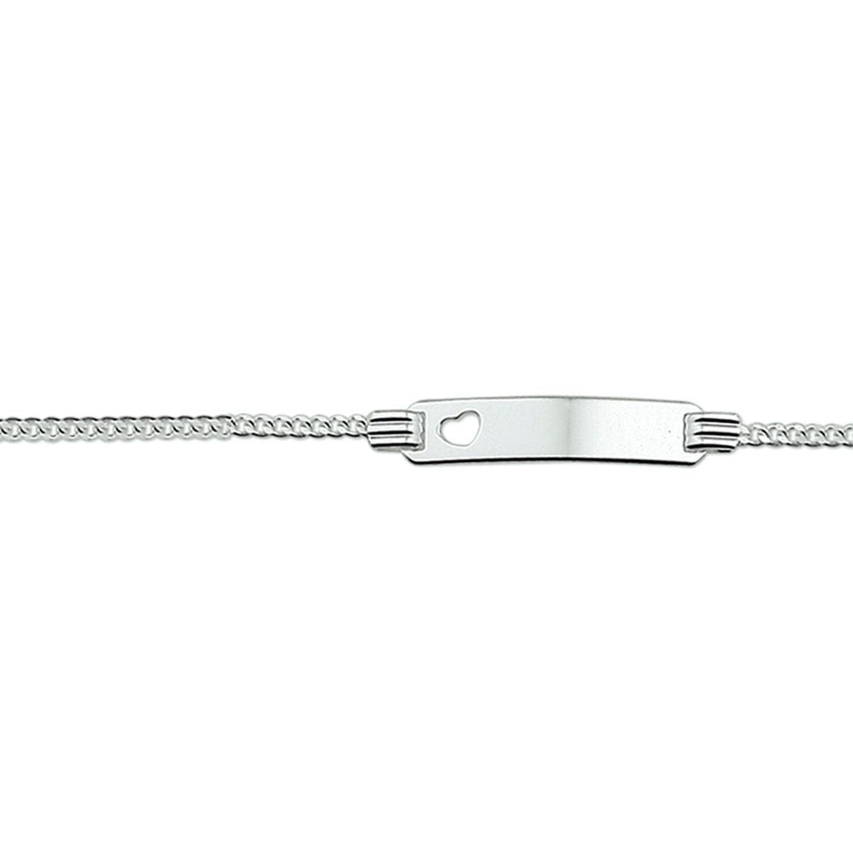 GRAVEERARMBAND HART GOURMETTE PLAAT 4,8 MM ZILVER WIT - 10.05662