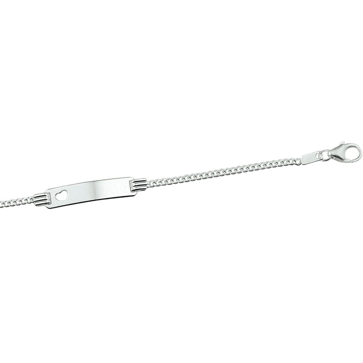 GRAVEERARMBAND HART GOURMETTE PLAAT 4,8 MM ZILVER WIT - 10.05662