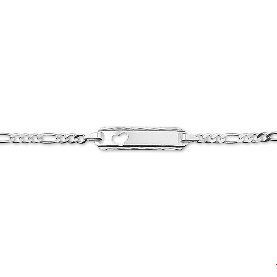 GRAVEERARMBAND HART PLAAT 5,0 MM ZILVER WIT - 10.16635