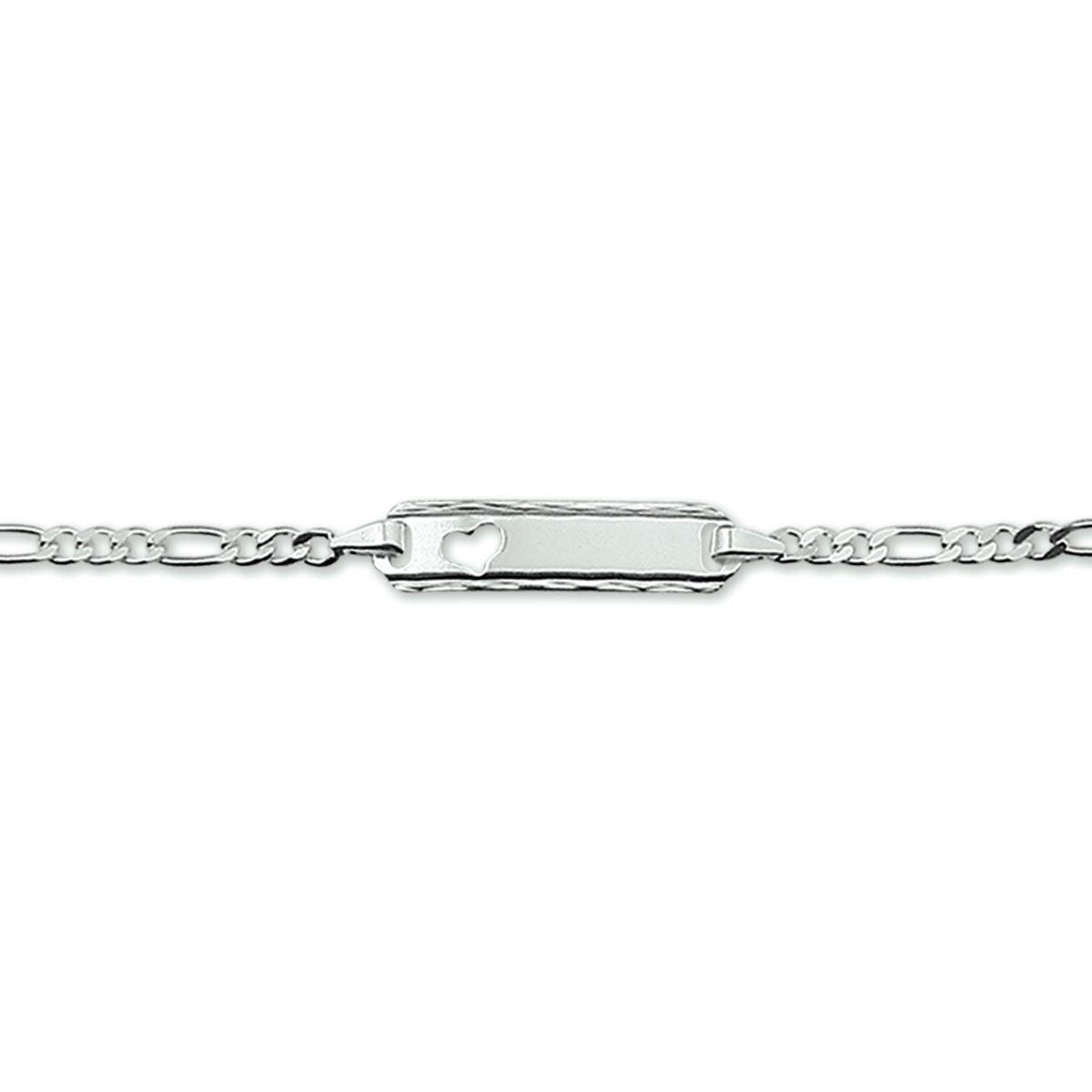 GRAVEERARMBAND HART PLAAT 5,0 MM ZILVER WIT - 10.16635