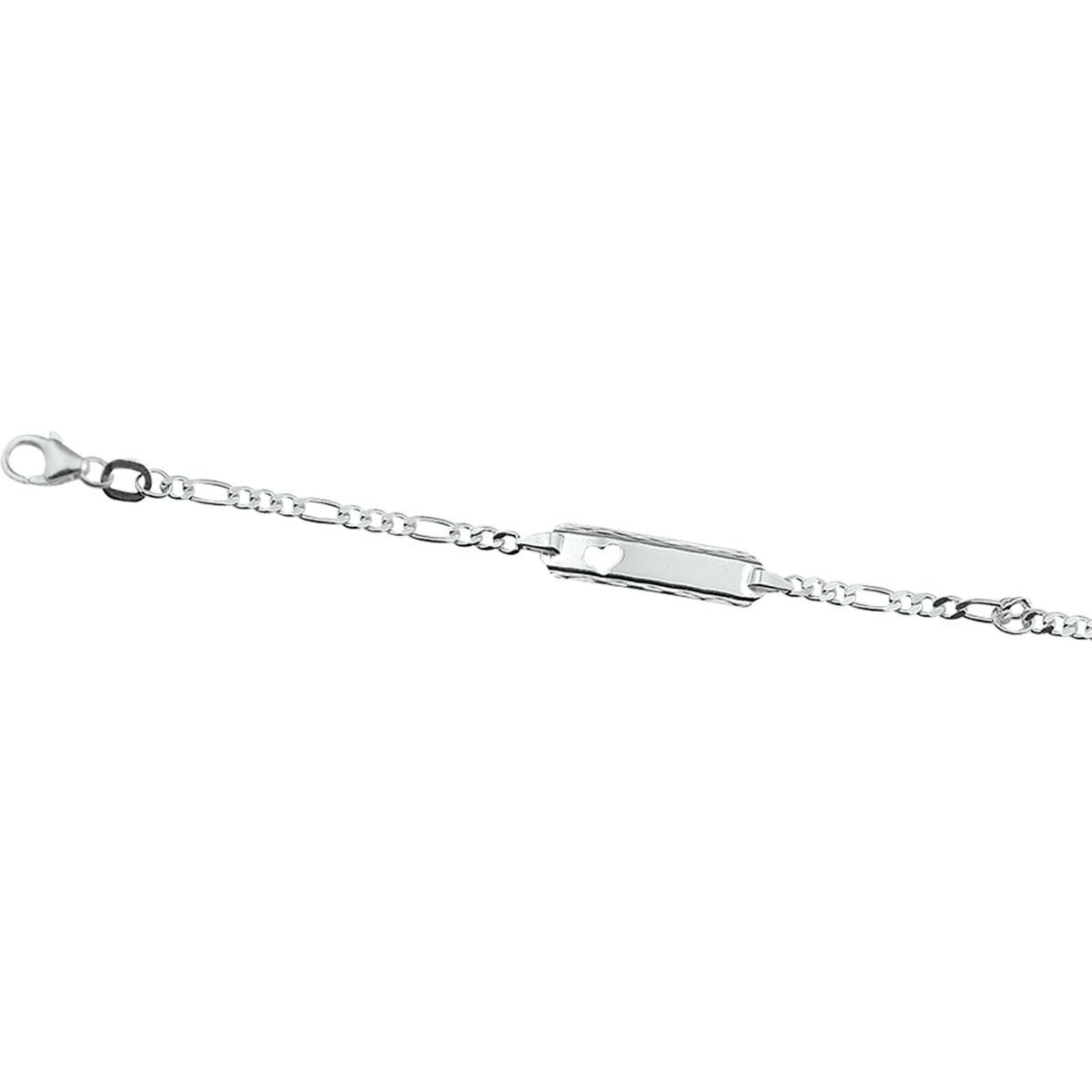 GRAVEERARMBAND HART PLAAT 5,0 MM ZILVER WIT - 10.16635