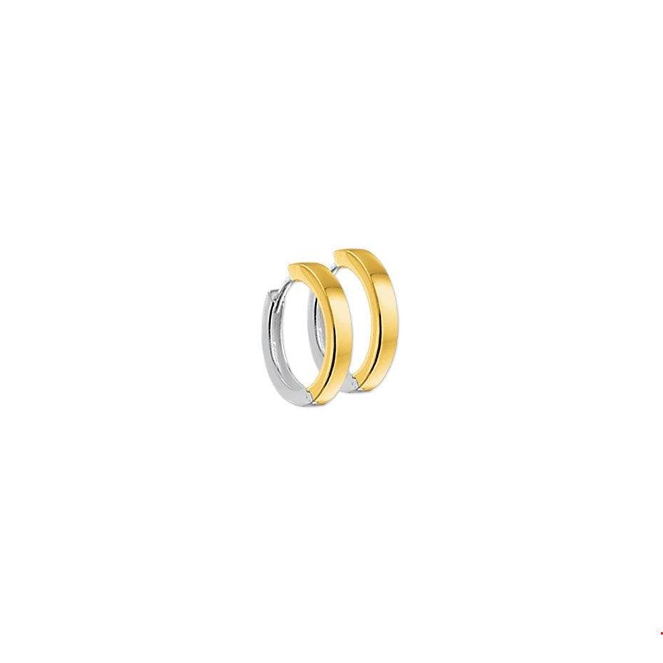 KLAPOORRINGEN 2,0 MM VLAK 14K BICOLOR GOUD GEEL/WIT - 42.07919