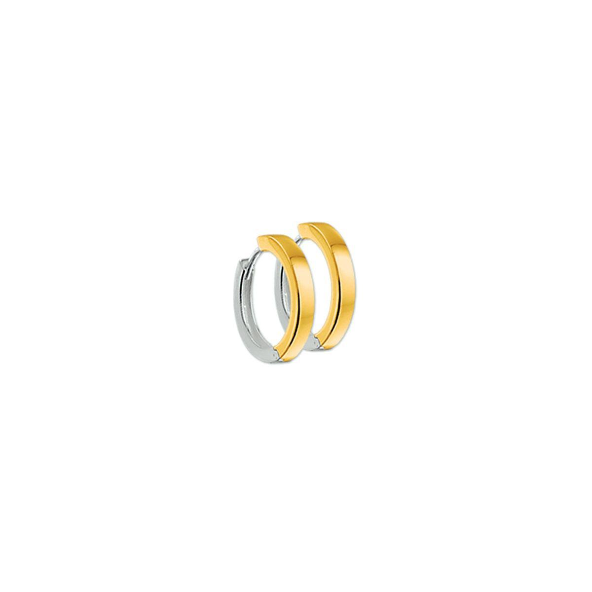 KLAPOORRINGEN 2,0 MM VLAK 14K BICOLOR GOUD GEEL/WIT - 42.07919