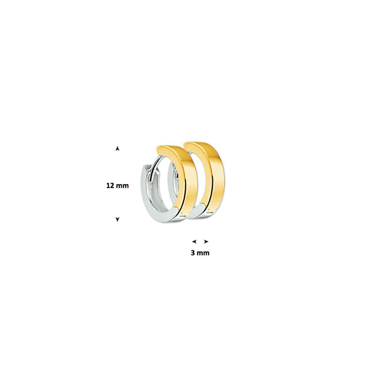 KLAPOORRINGEN 3,0 MM VLAK 14K BICOLOR GOUD GEEL/WIT - 42.07920