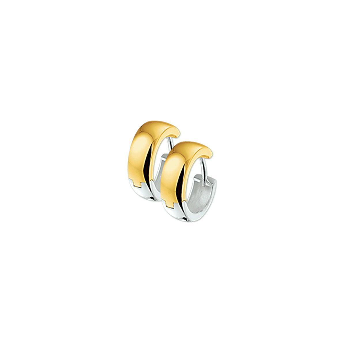 KLAPOORRINGEN 4,0 MM BOL 14K BICOLOR GOUD GEEL/WIT - 42.07924