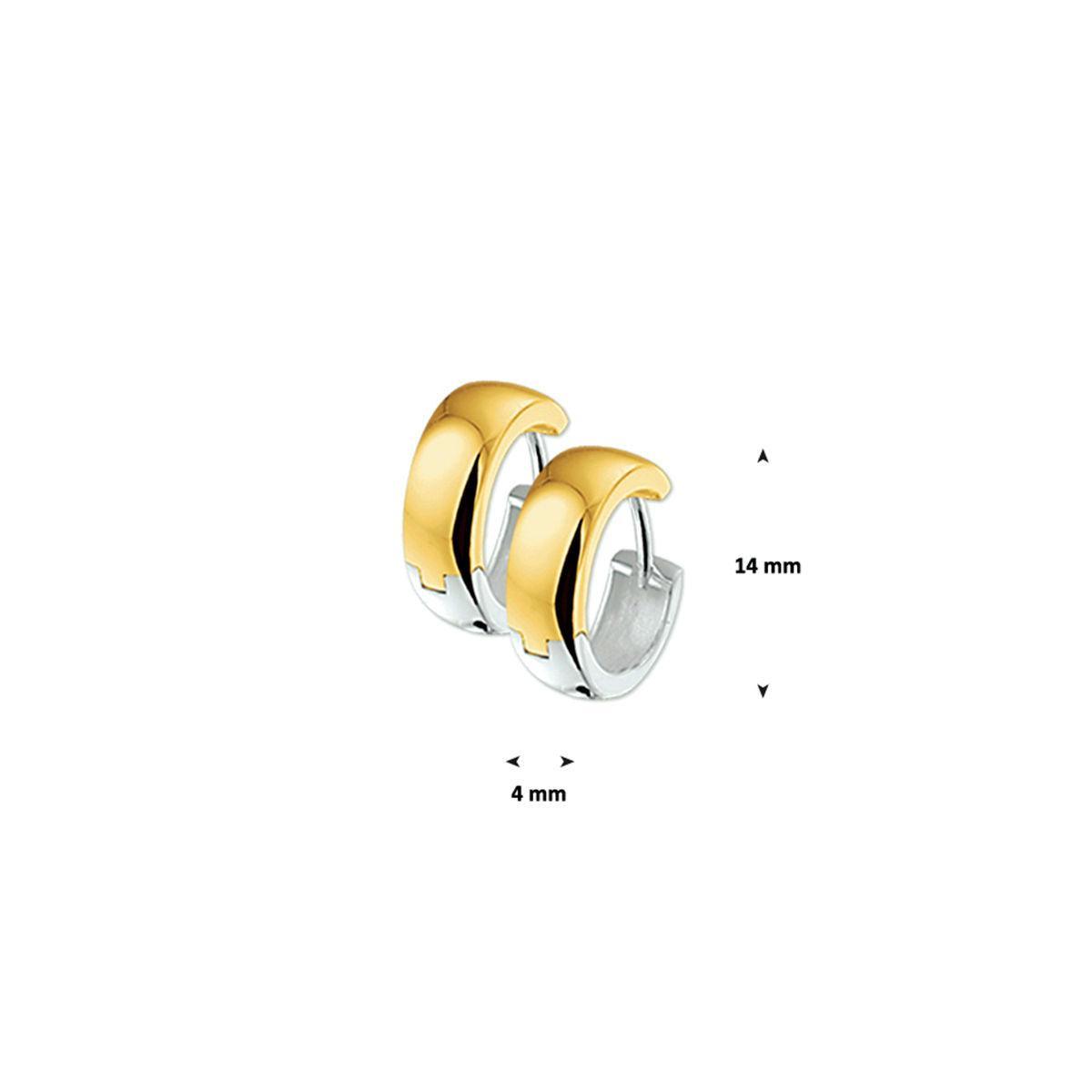 KLAPOORRINGEN 4,0 MM BOL 14K BICOLOR GOUD GEEL/WIT - 42.07924