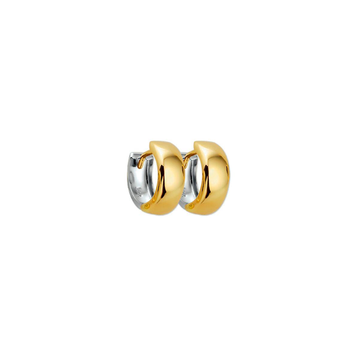 KLAPOORRINGEN 5,0 MM BOL 14K BICOLOR GOUD GEEL/WIT - 42.07916