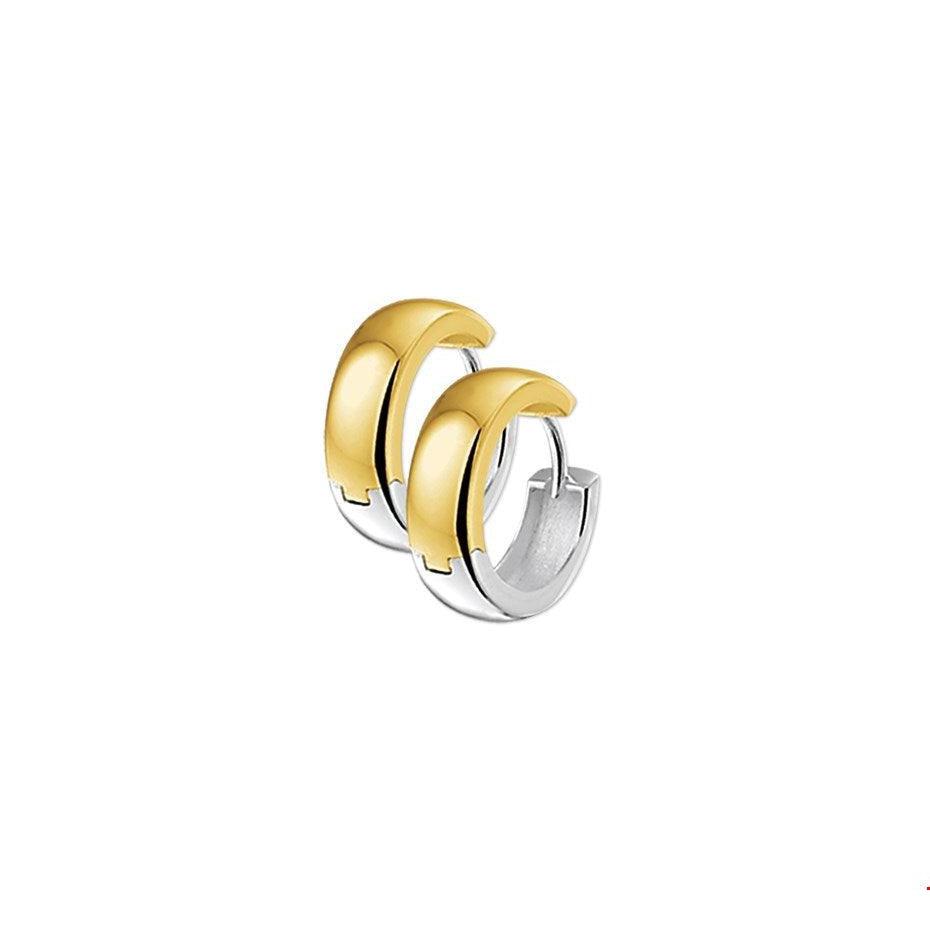 KLAPOORRINGEN 5,0 MM BOL 14K BICOLOR GOUD GEEL/WIT - 42.07925