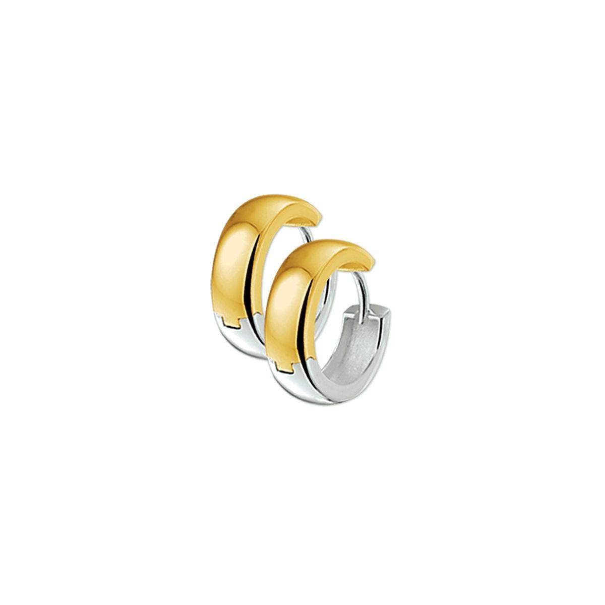 KLAPOORRINGEN 5,0 MM BOL 14K BICOLOR GOUD GEEL/WIT - 42.07925