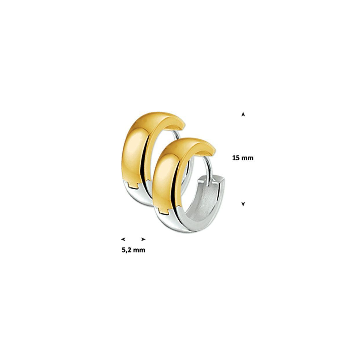 KLAPOORRINGEN 5,0 MM BOL 14K BICOLOR GOUD GEEL/WIT - 42.07925