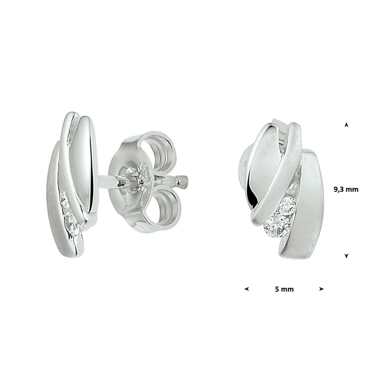 OORKNOPPEN ZIRKONIA ZILVER GERHODINEERD - 13.23013