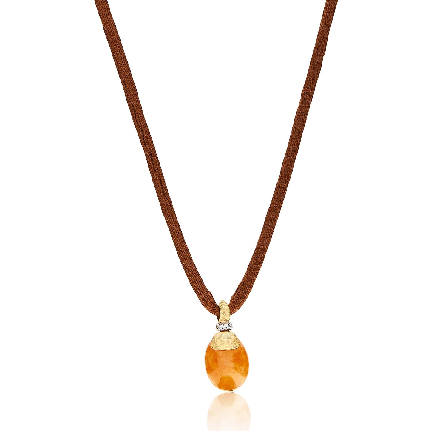 PETRA "AMULETS" GOLD, DIAMONDS AND ORANGE AVENTURINE PENDANT (SMALL)