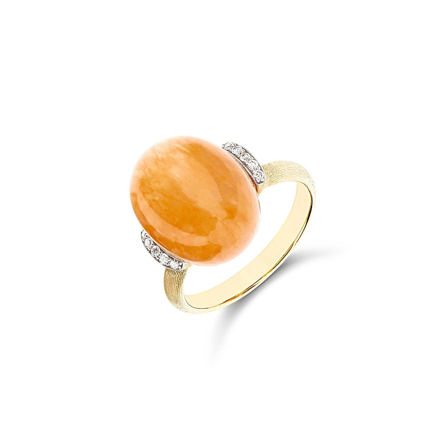 PETRA "AMULETS" GOLD, DIAMONDS AND ORANGE AVENTURINE RING (LARGE)