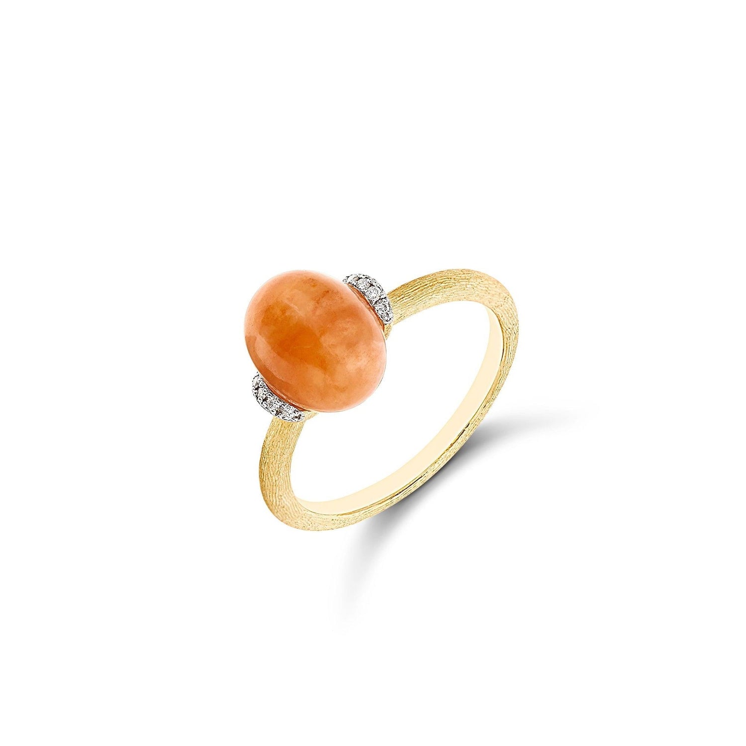 PETRA "AMULETS" GOLD, DIAMONDS AND ORANGE AVENTURINE RING (SMALL)