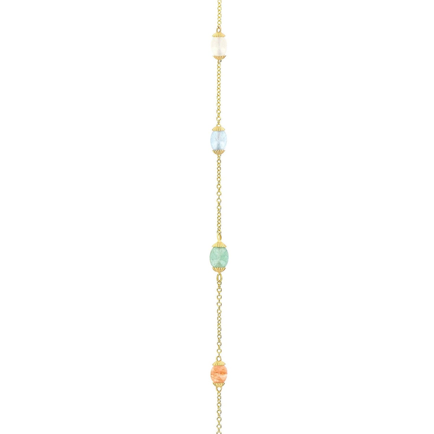 RAINBOW "AMULETS" GOLD AND NATURAL STONES NECKLACE (SMALL)