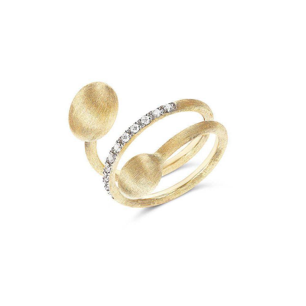 DANCING "ÉLITE" GOLD AND DIAMONDS SPIRAL RING