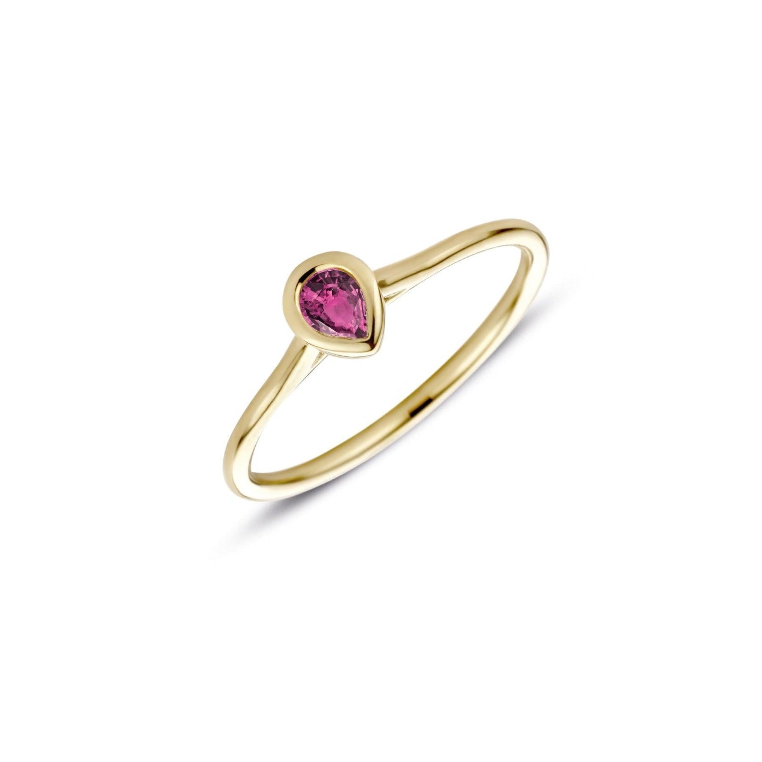 RING PEAR BEZEL 'BRILLIANTLY' MET ROZE TOURMALIJN