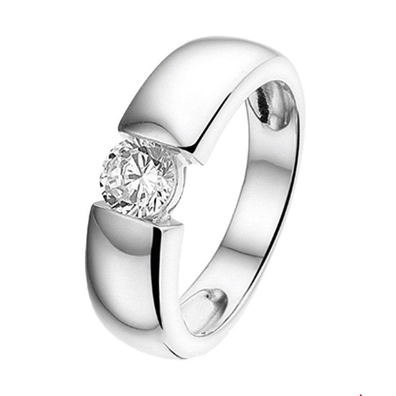 RING ZIRKONIA ZILVER GERHODINEERD - 13.27532