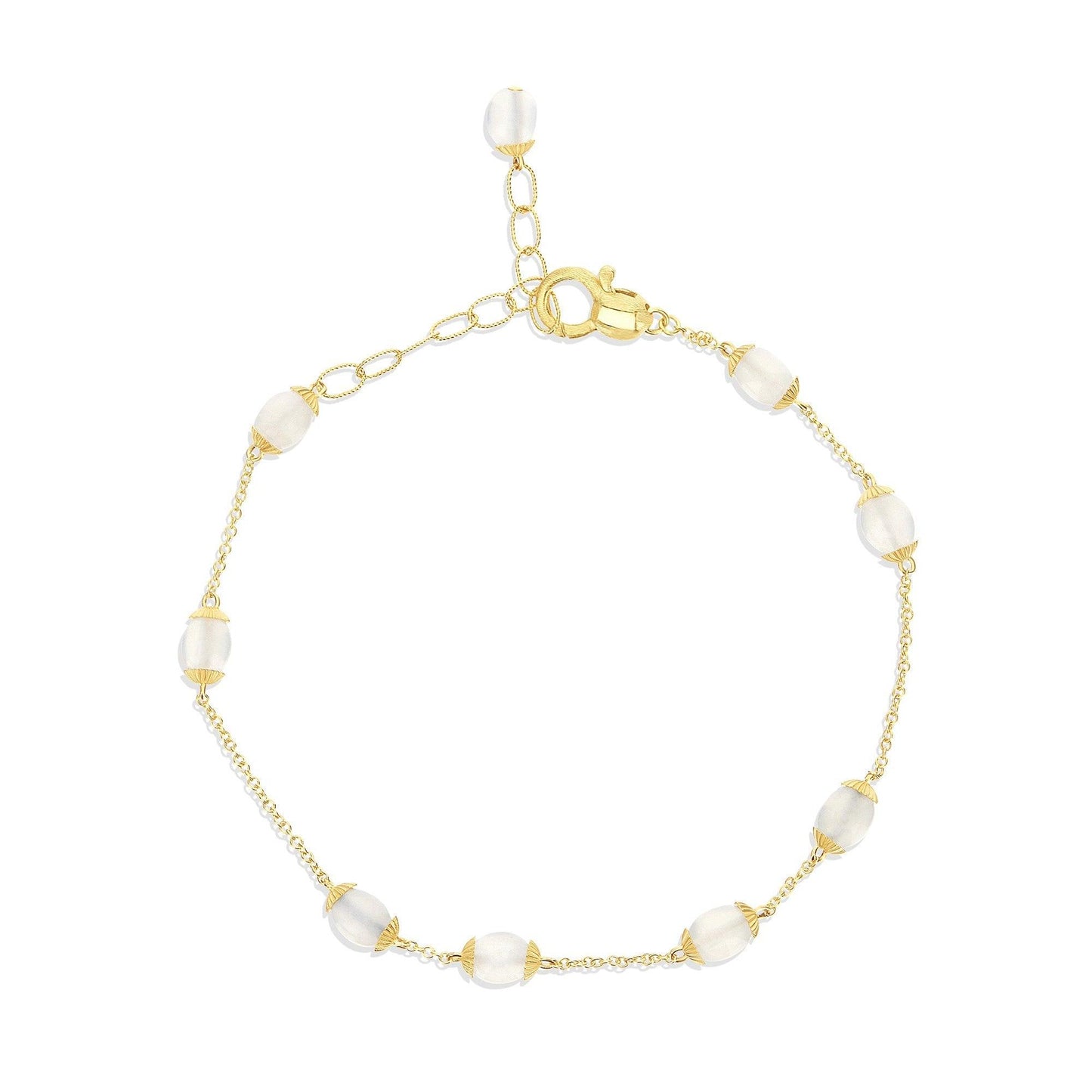 WHITE DESERT "AMULETS" GOLD AND MOONSTONE BRACELET