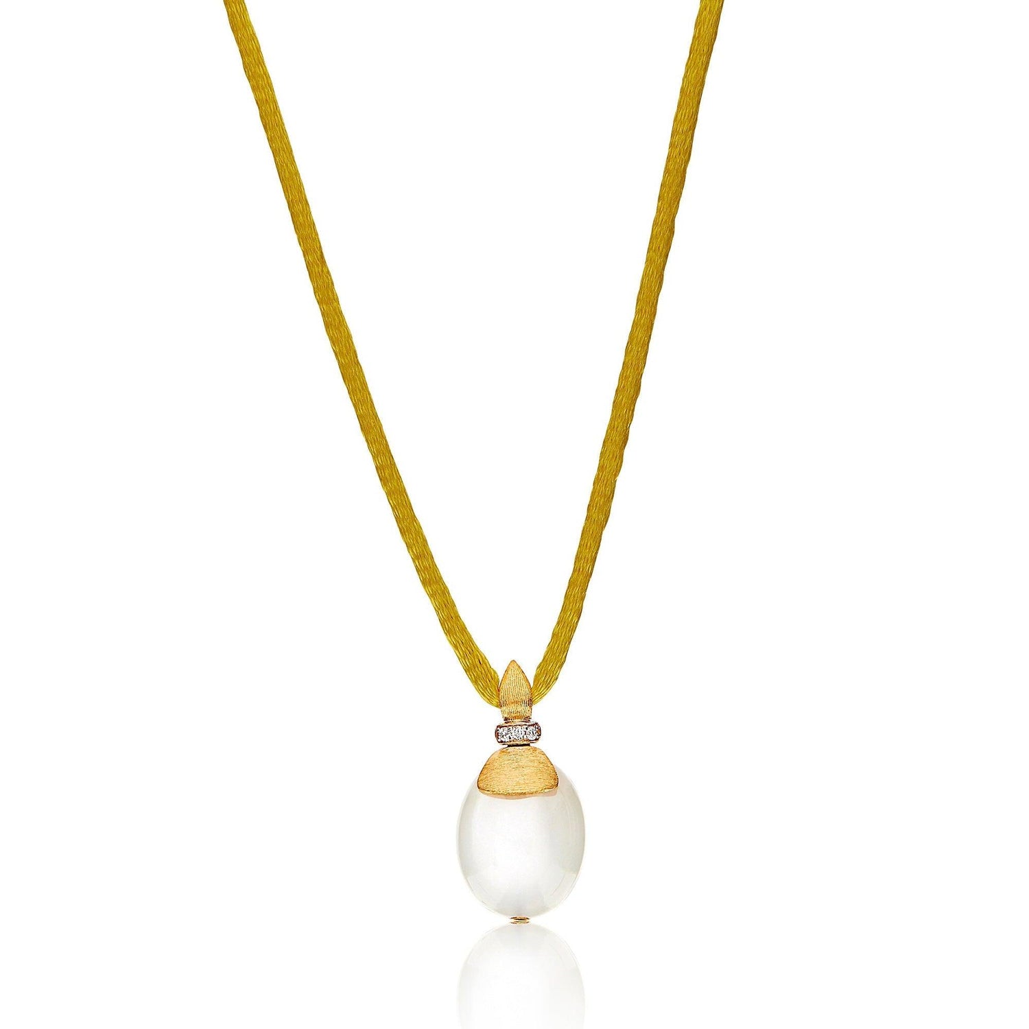 WHITE DESERT "AMULETS" GOLD, DIAMONDS AND MOONSTONE PENDANT (MEDIUM)