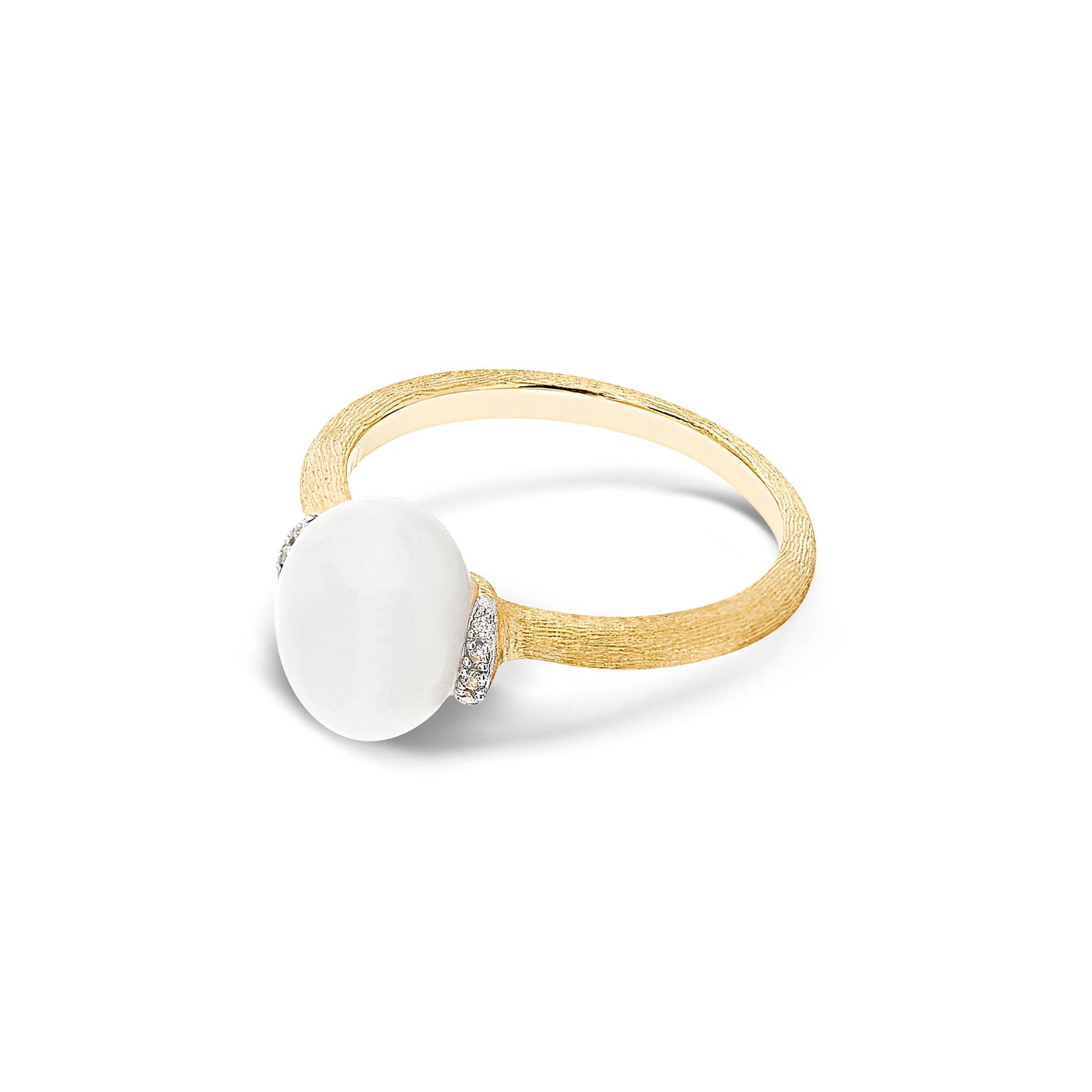 WHITE DESERT "AMULETS" GOLD, DIAMONDS AND MOONSTONE RING (SMALL)